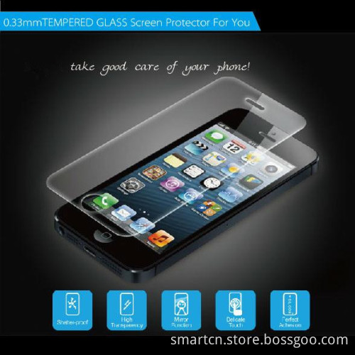 Factory Tempered Glass Screen Protector Anti-Fingerprint for iPhone5S/5c/5